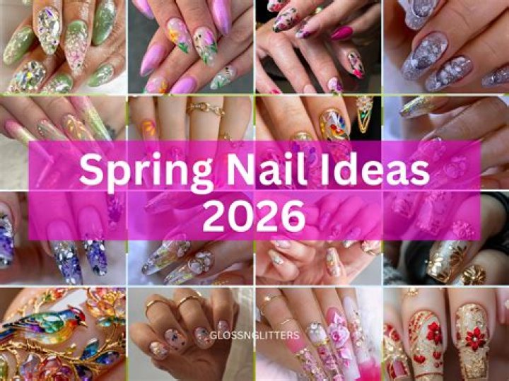 Collage of beautiful 2026 nail art trends and inspiration