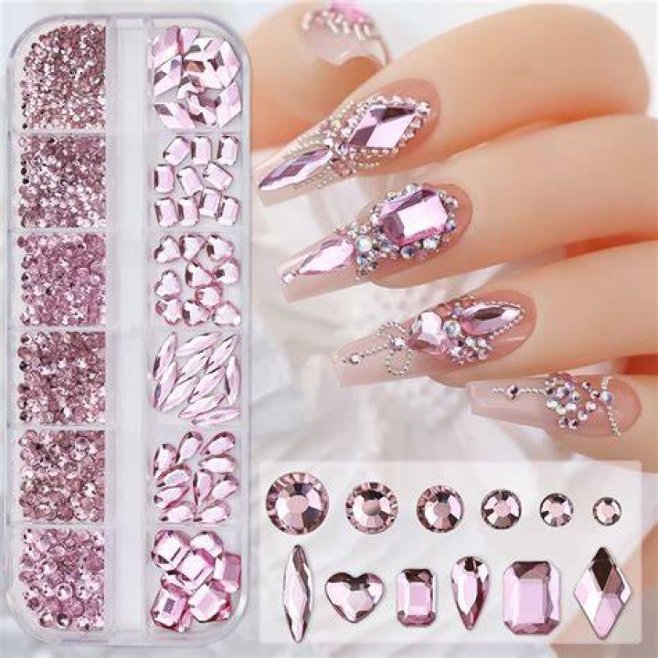 Luxury 3D nail art with pearls, gems, and embellishments for 2026