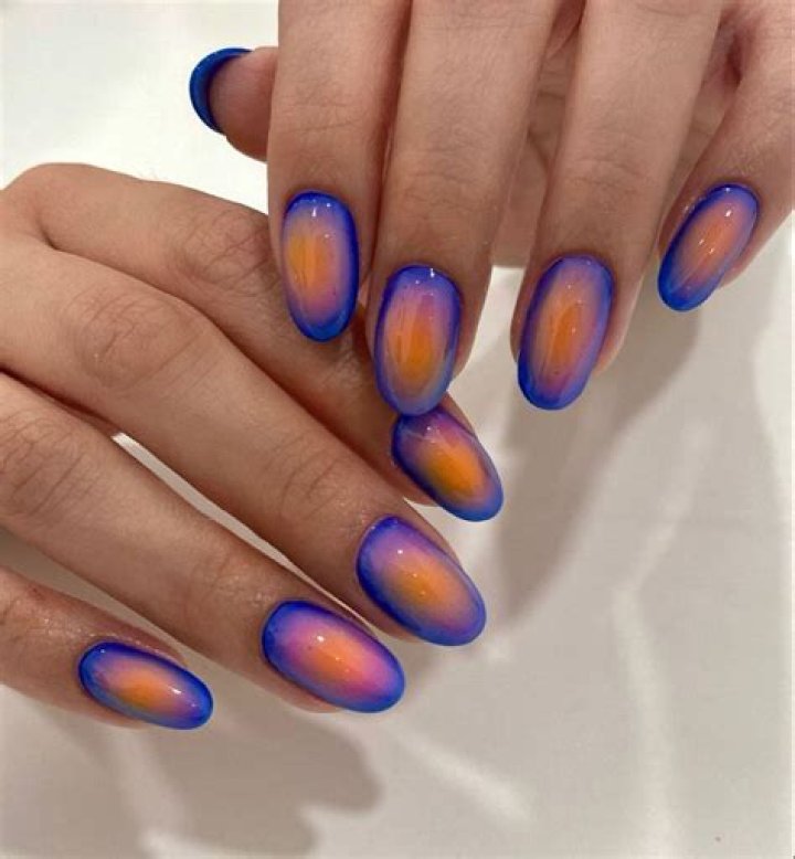 Aura nails with blurred gradient and dreamy color effect 2026