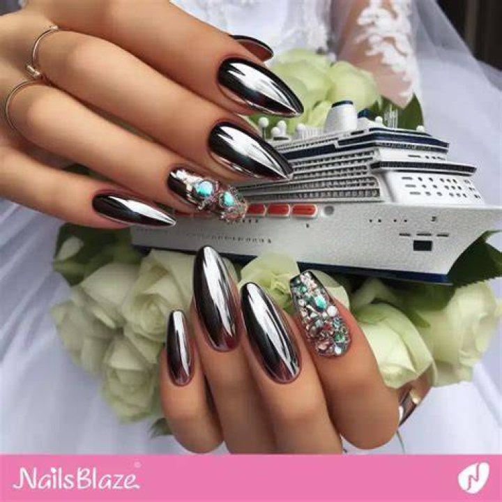 Crystal and gemstone embellished nails with maximum opulence for 2026